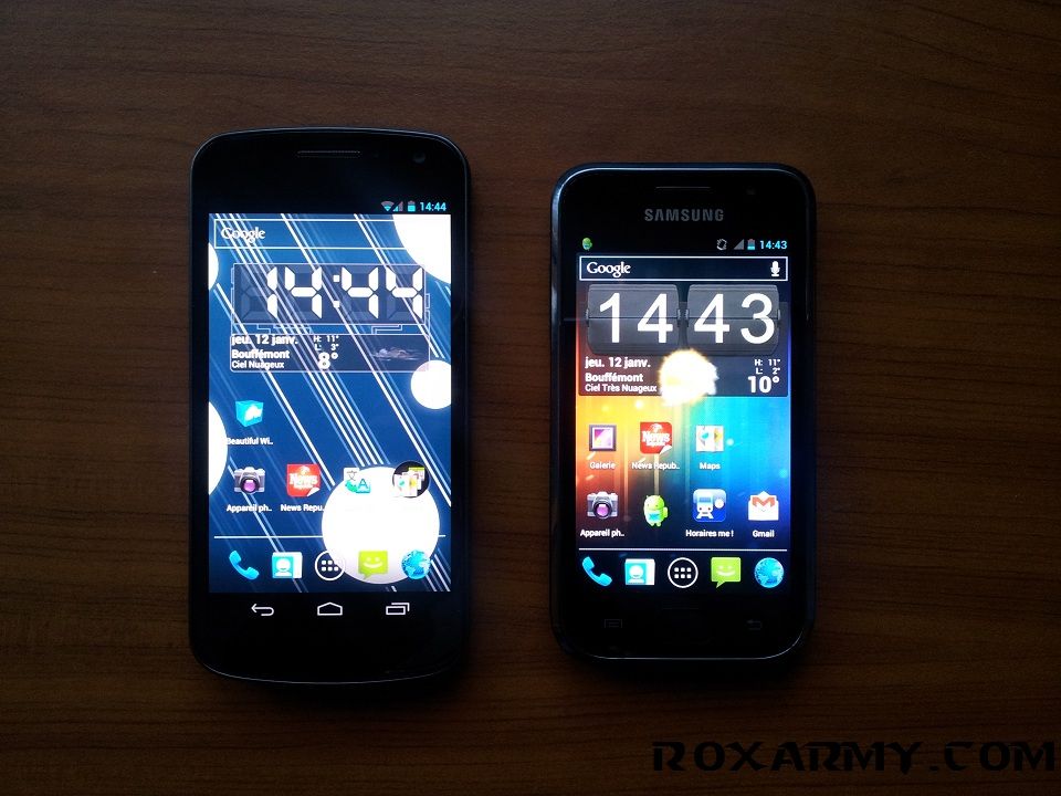 Comparaison Galaxy Nexus / Galaxy S